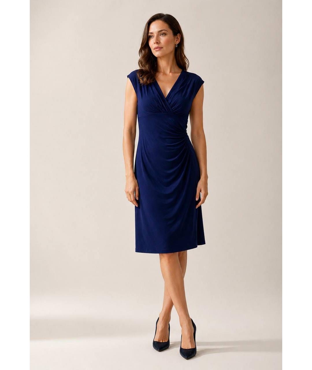 RALPH LAUREN Темно-синее полиэстеровое повседневное платье, фото 5