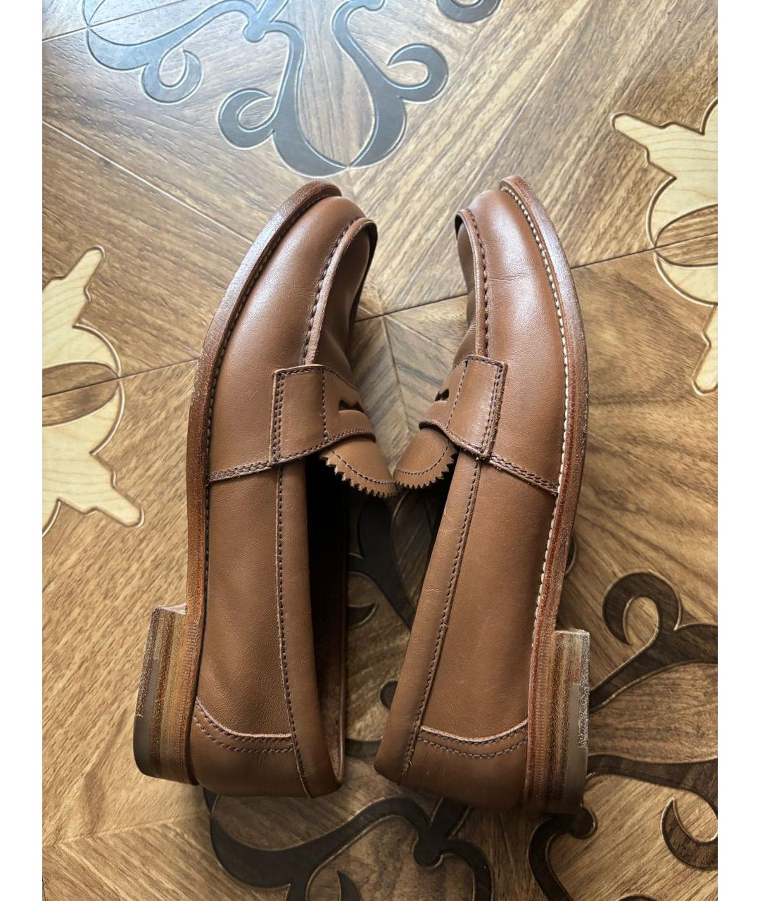 PRADA Коричневые кожаные лоферы, фото 8