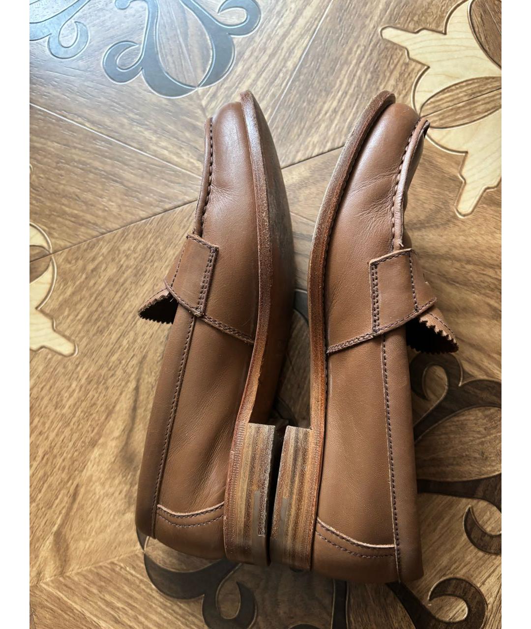 PRADA Коричневые кожаные лоферы, фото 7