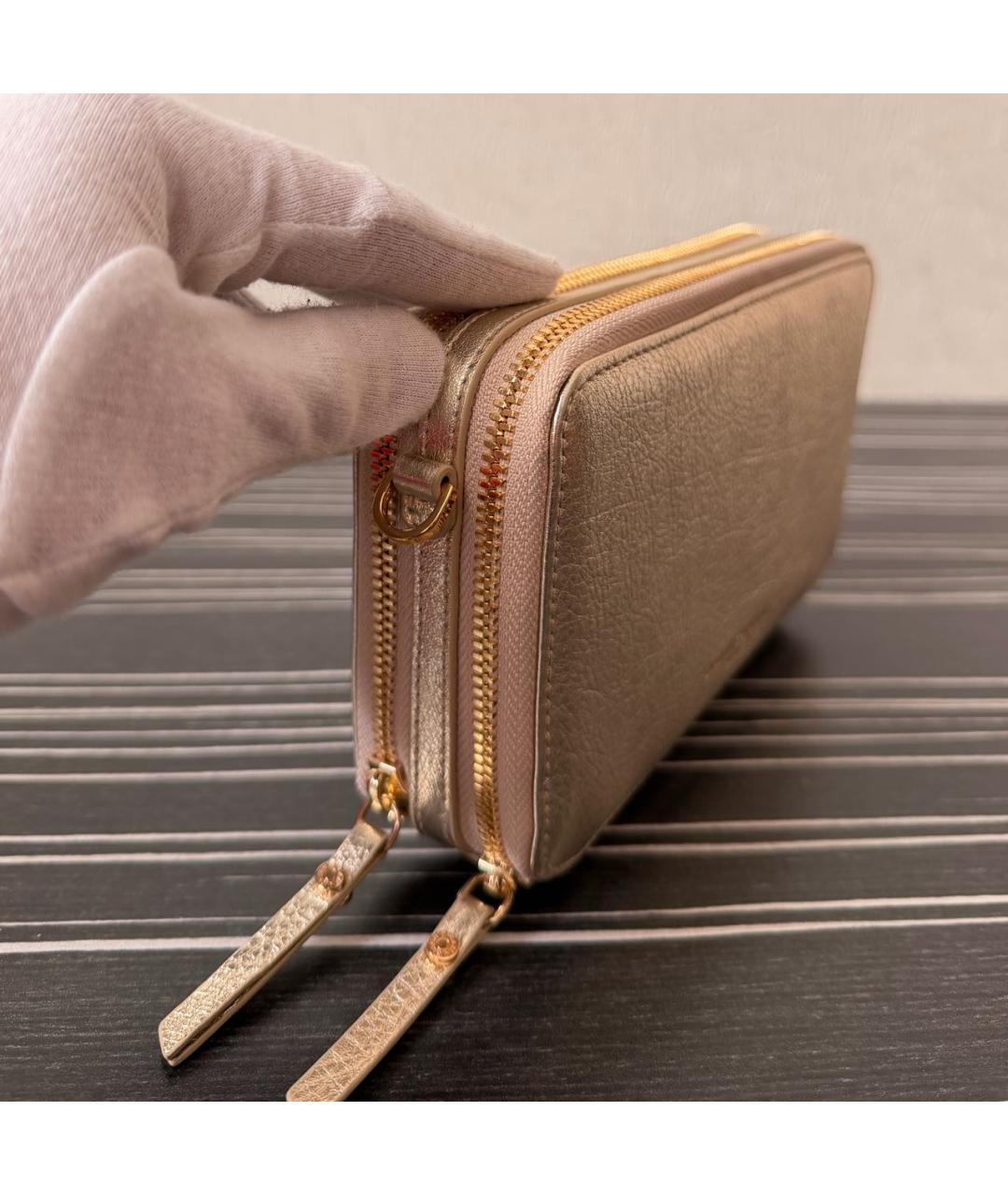 Gianni Chiarini Золотая кожаная сумка через плечо, фото 2