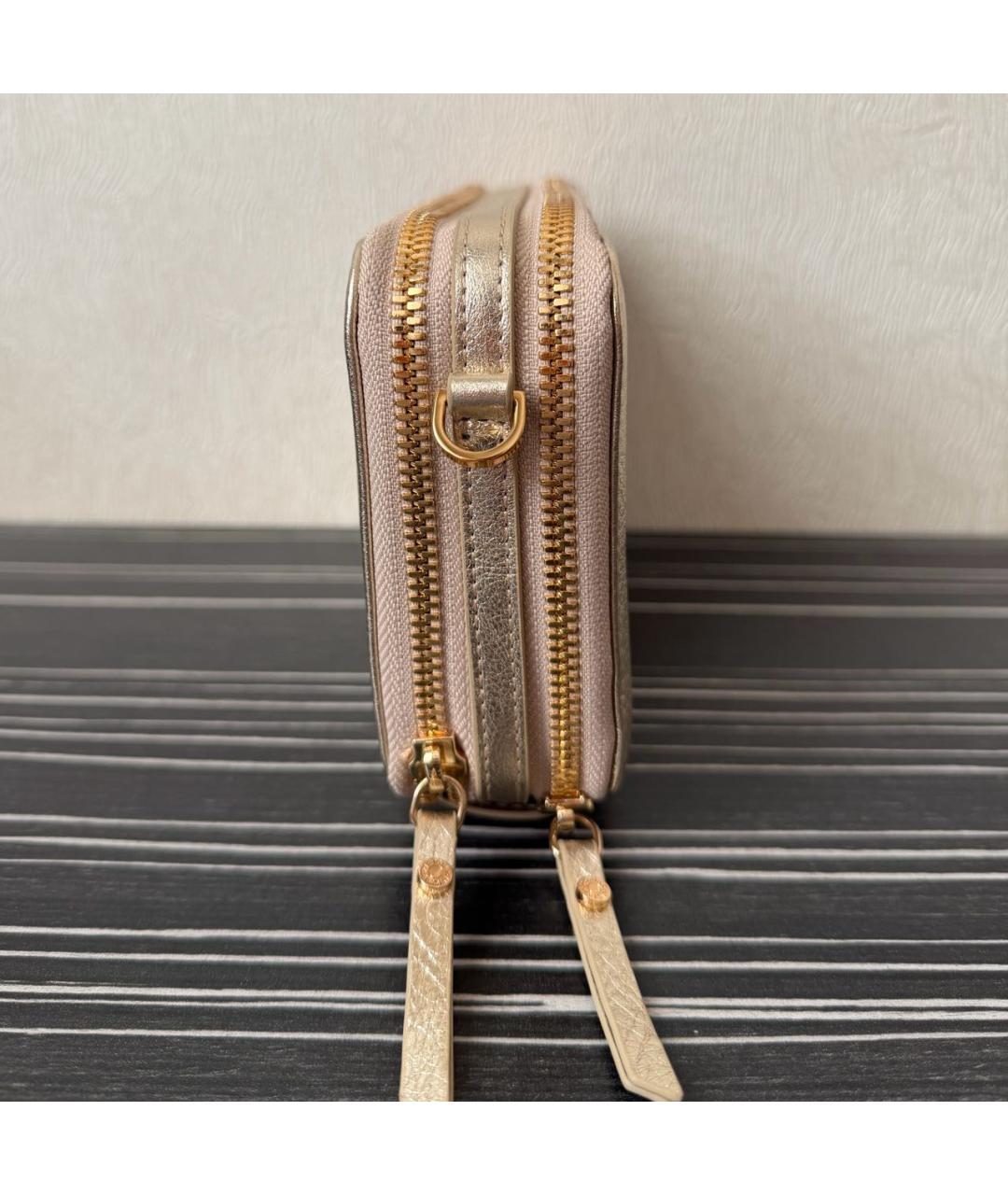 Gianni Chiarini Золотая кожаная сумка через плечо, фото 4