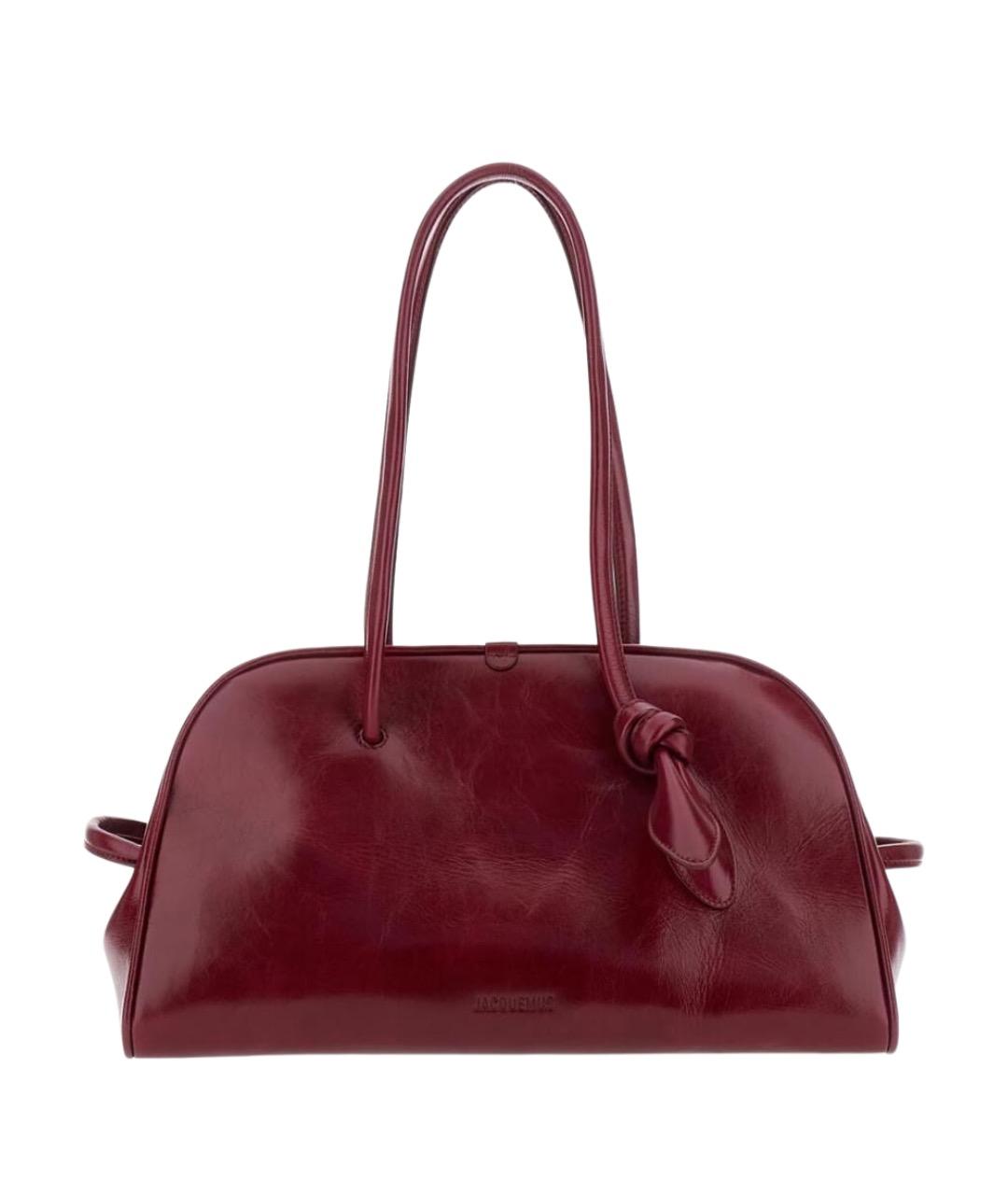 JACQUEMUS Бордовая кожаная сумка через плечо, фото 1