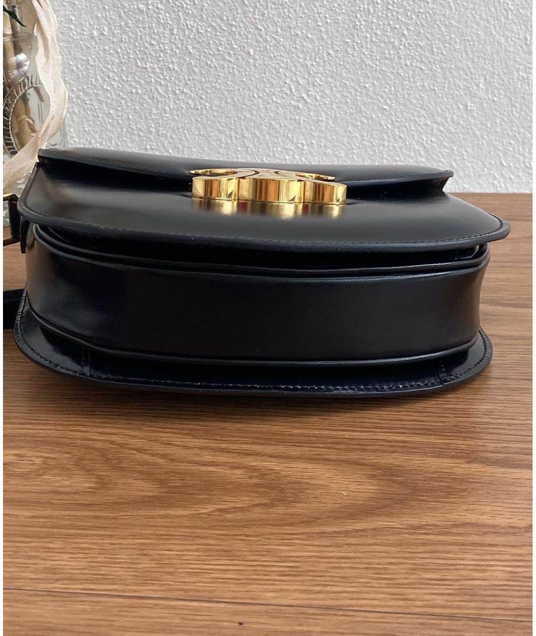 CELINE Черная кожаная сумка через плечо, фото 3