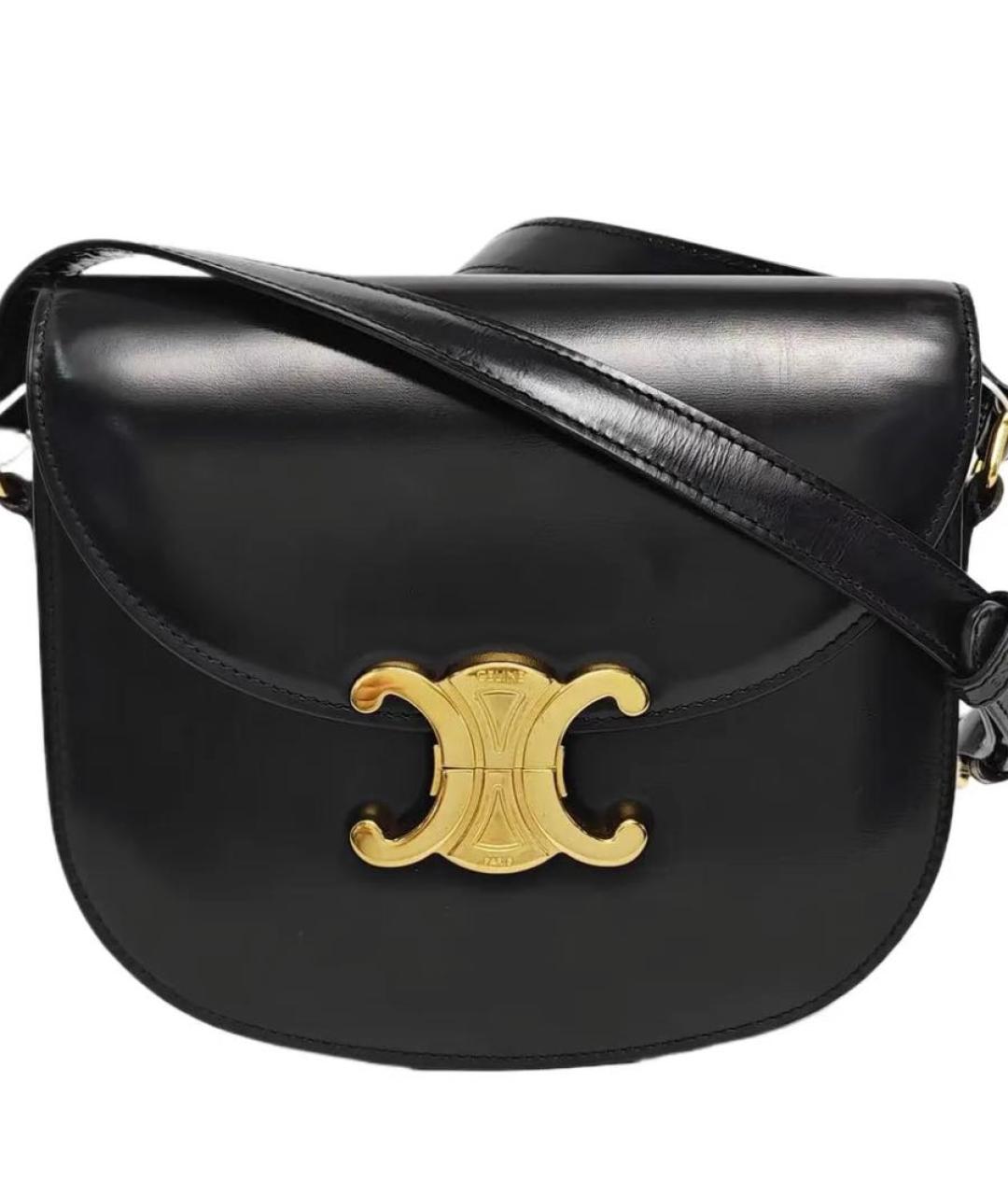 CELINE Черная кожаная сумка через плечо, фото 8