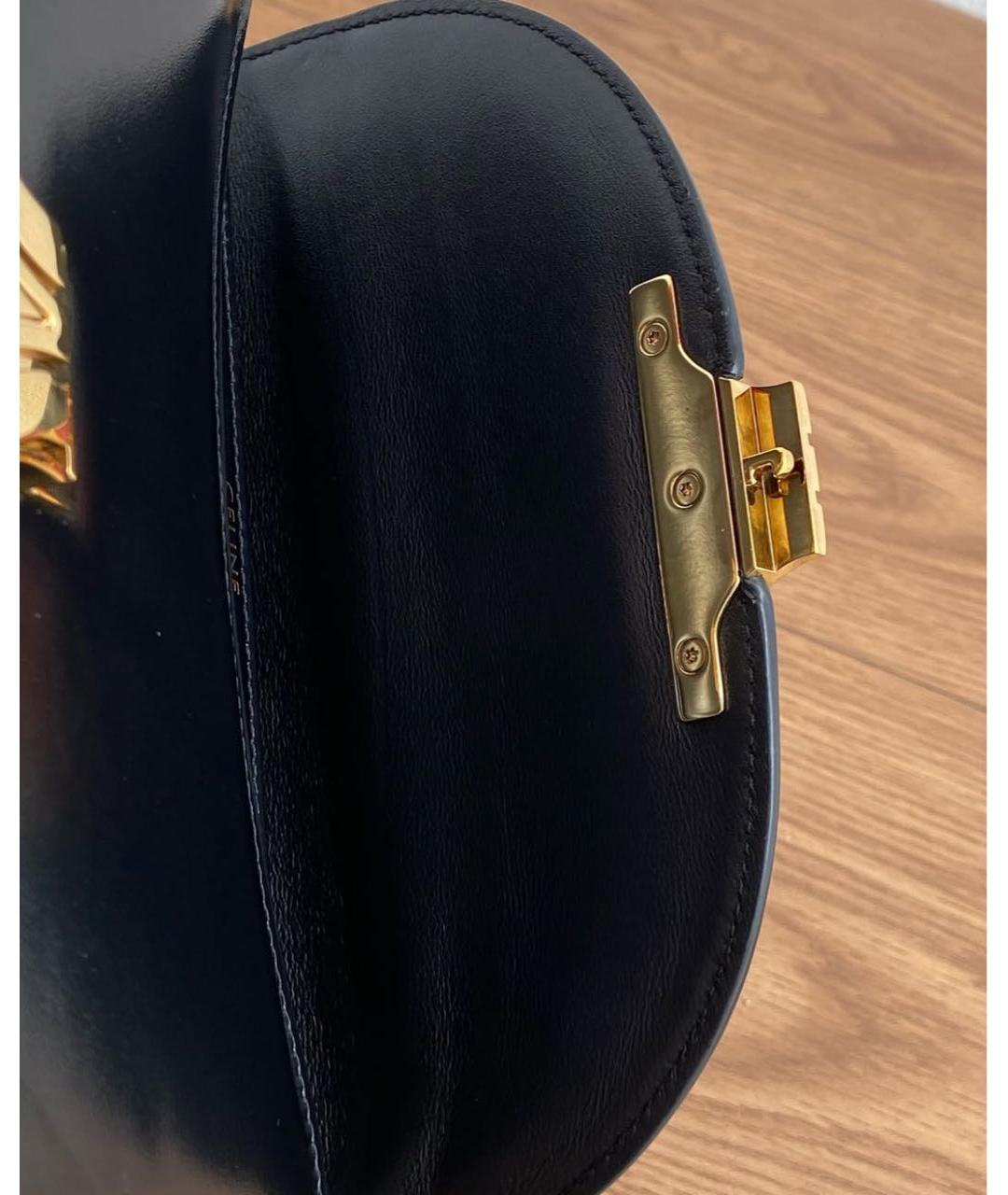 CELINE Черная кожаная сумка через плечо, фото 6