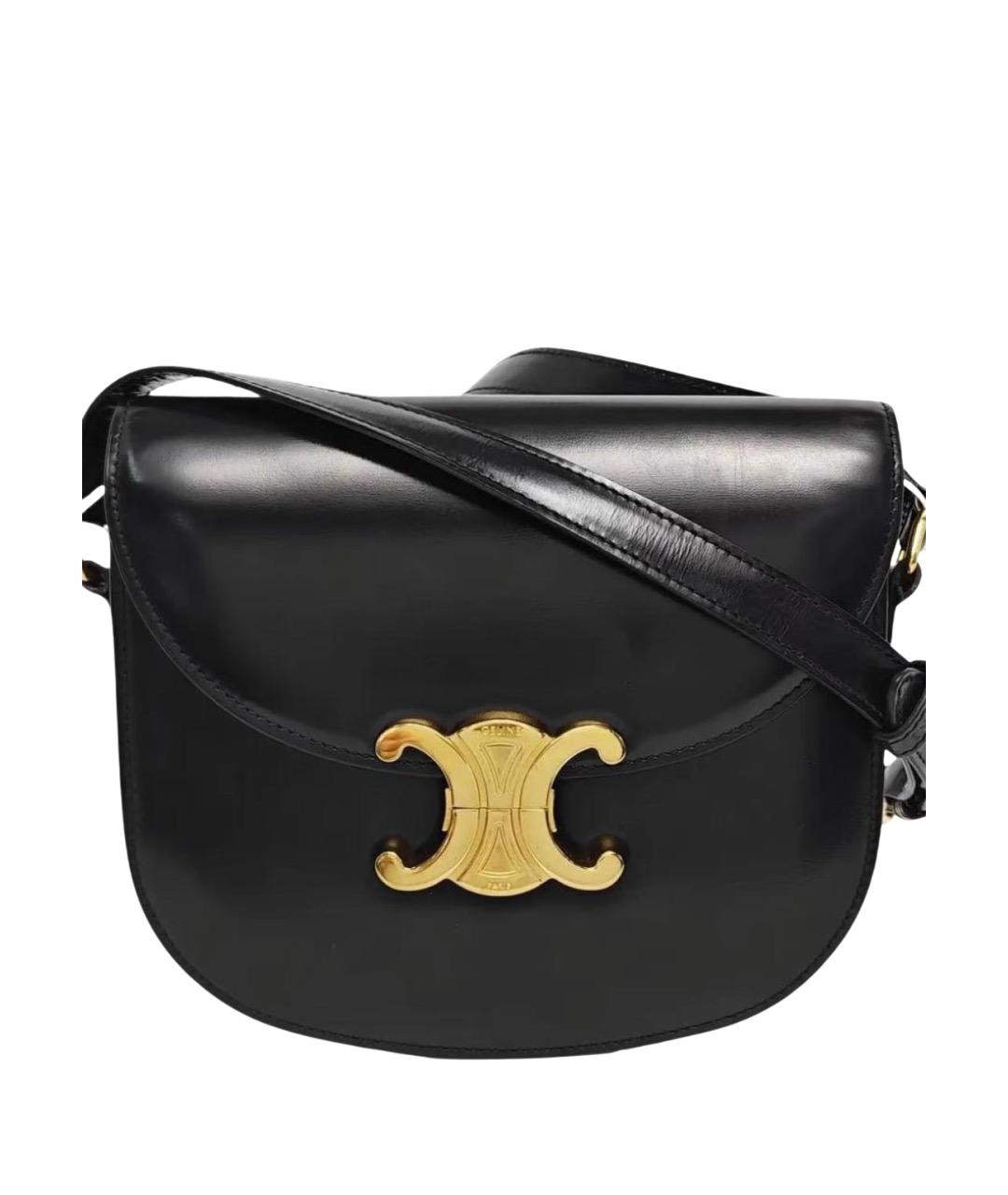 CELINE Черная кожаная сумка через плечо, фото 1