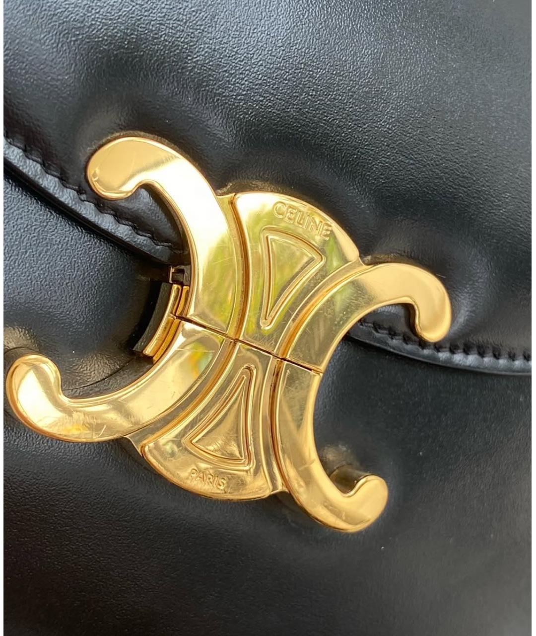 CELINE Черная кожаная сумка через плечо, фото 5
