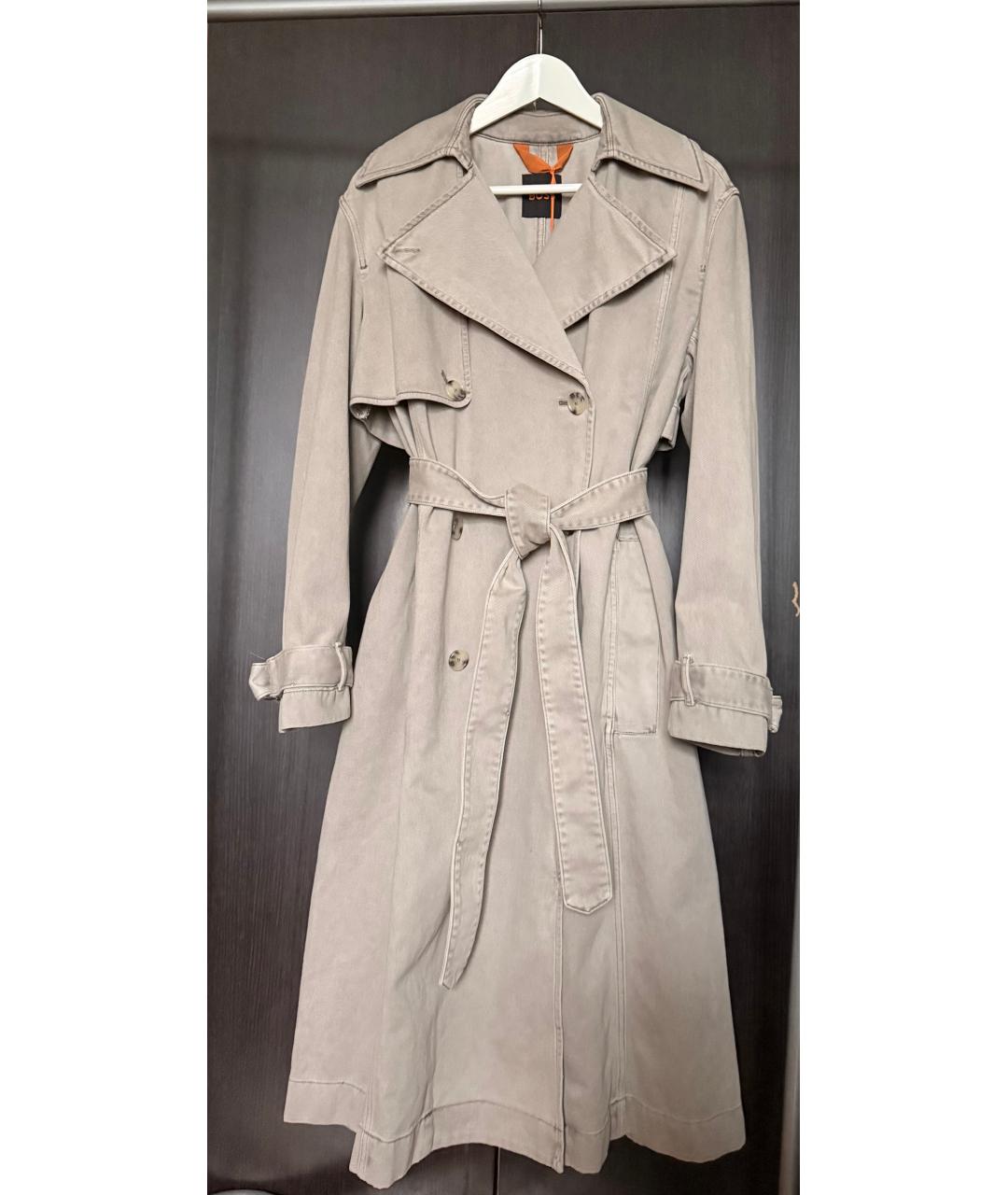 HUGO BOSS Серый хлопковый тренч/плащ, фото 2