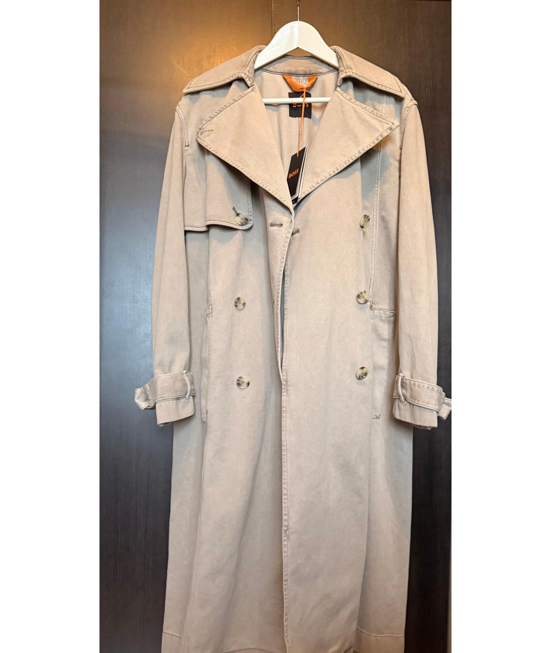 HUGO BOSS Серый хлопковый тренч/плащ, фото 4