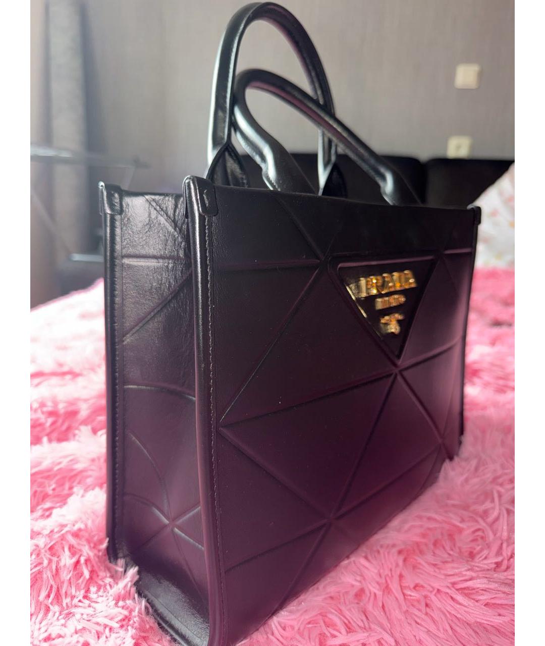 PRADA Черная кожаная сумка тоут, фото 2