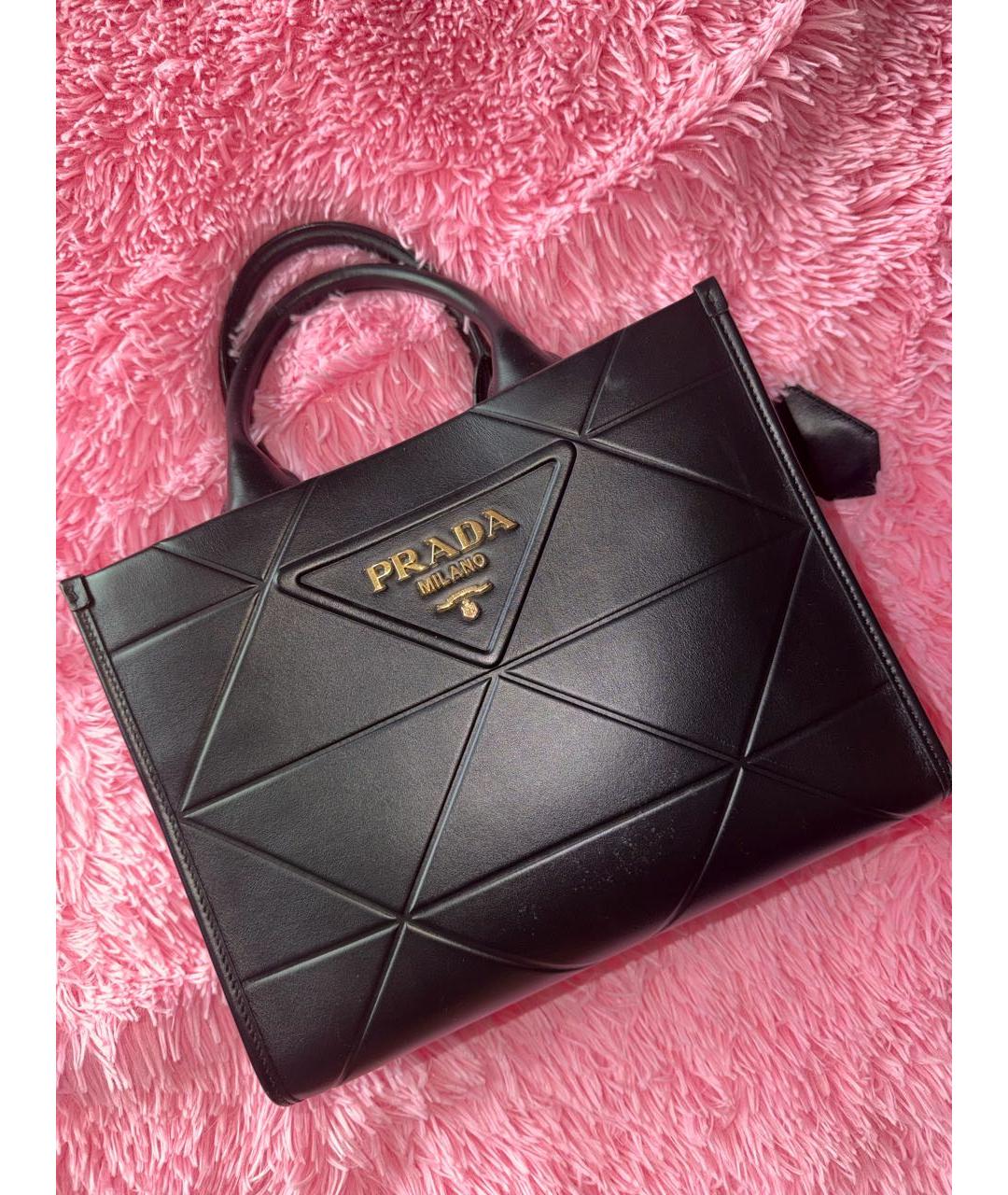 PRADA Черная кожаная сумка тоут, фото 5