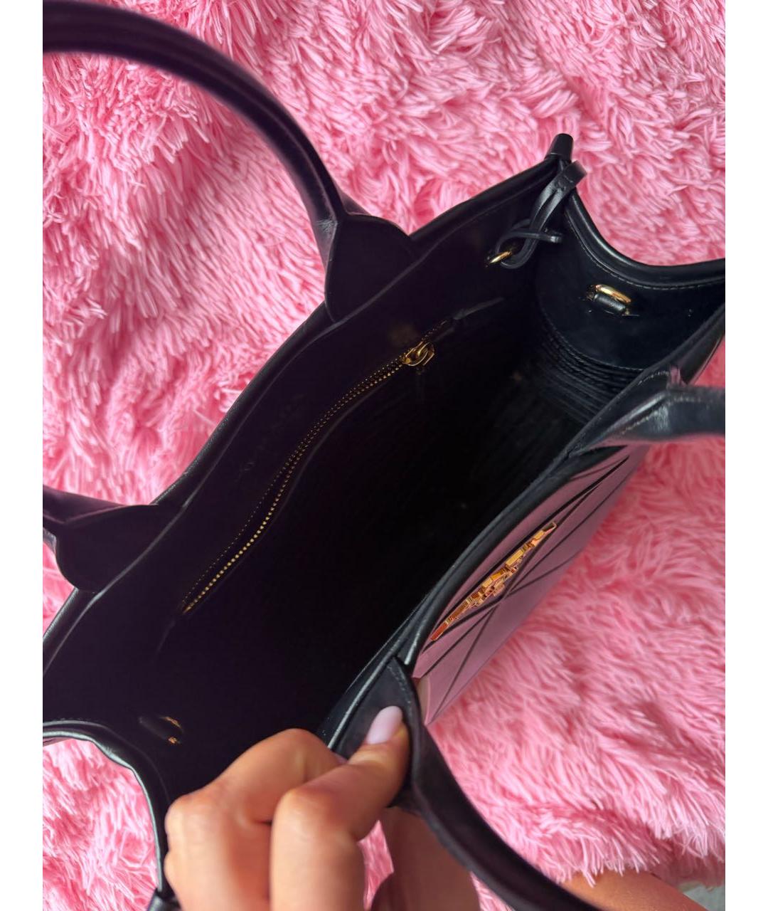 PRADA Черная кожаная сумка тоут, фото 4