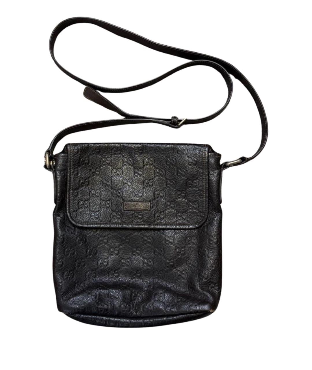 GUCCI Черная кожаная сумка на плечо, фото 1