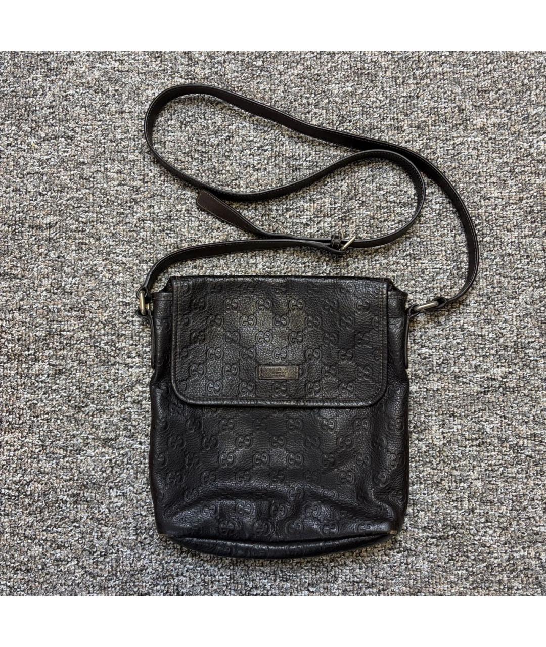 GUCCI Черная кожаная сумка на плечо, фото 7