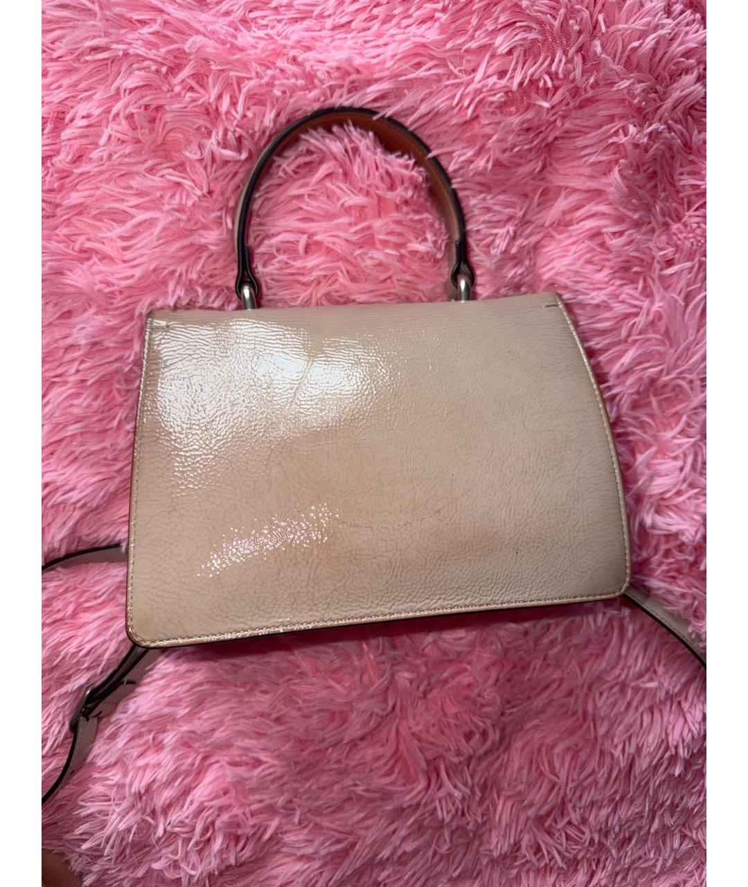 GUCCI Серая сумка с короткими ручками из лакированной кожи, фото 3