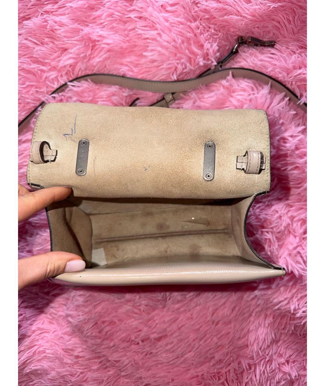 GUCCI Серая сумка с короткими ручками из лакированной кожи, фото 4