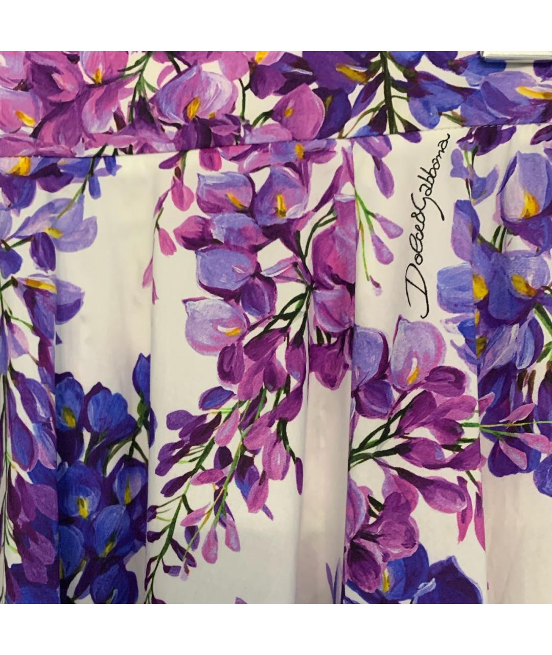 DOLCE&GABBANA Фиолетовая хлопковая юбка миди, фото 5