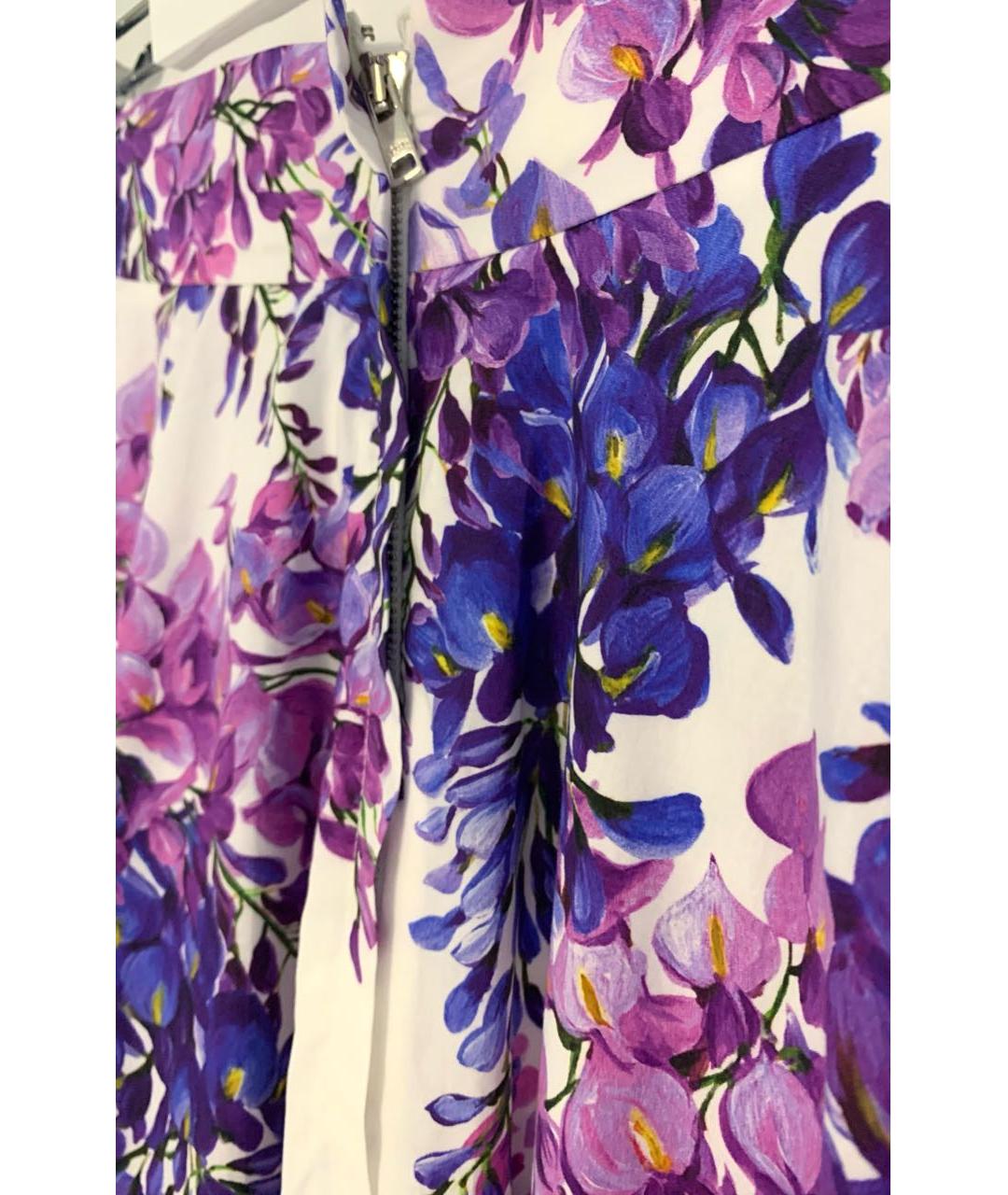 DOLCE&GABBANA Фиолетовая хлопковая юбка миди, фото 4