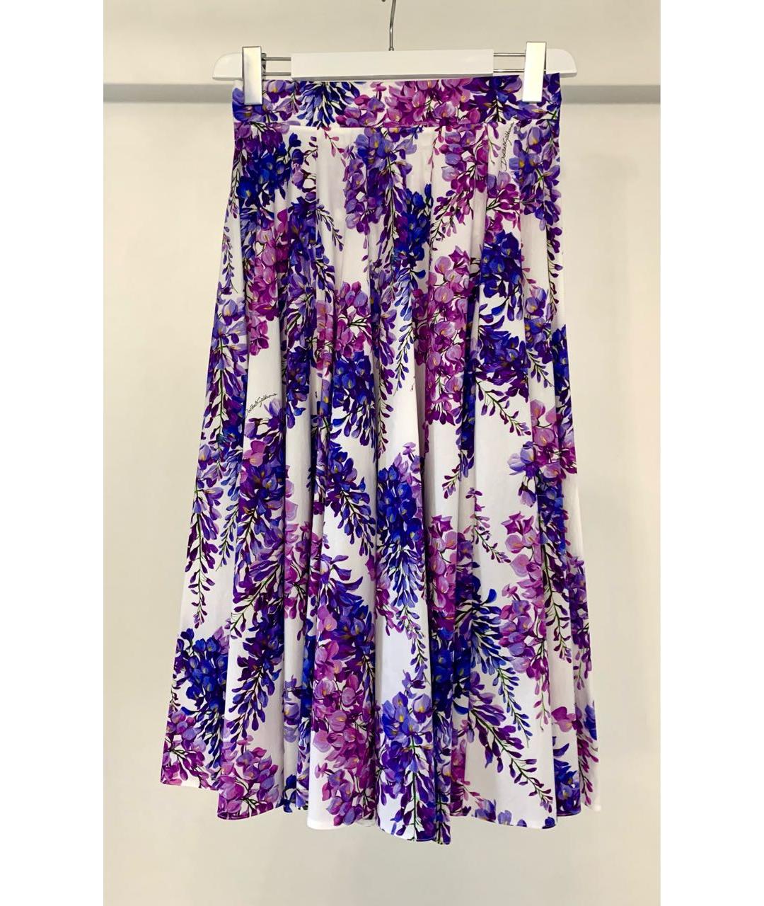 DOLCE&GABBANA Фиолетовая хлопковая юбка миди, фото 6