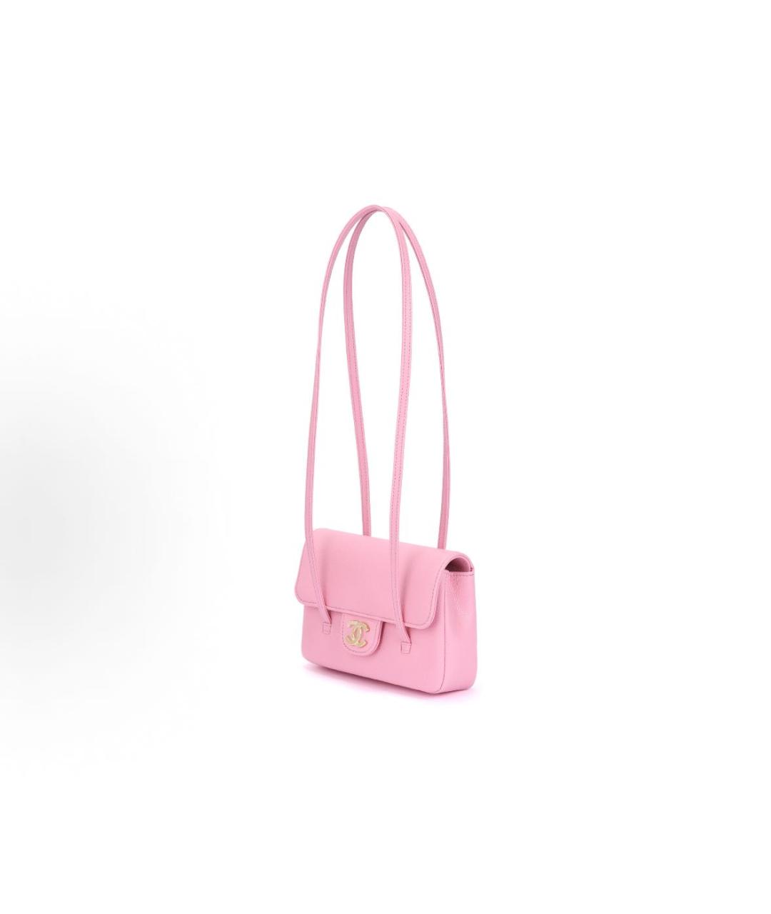 CHANEL Розовая кожаная сумка через плечо, фото 2