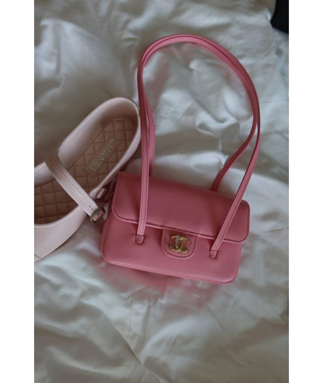 CHANEL Розовая кожаная сумка через плечо, фото 5