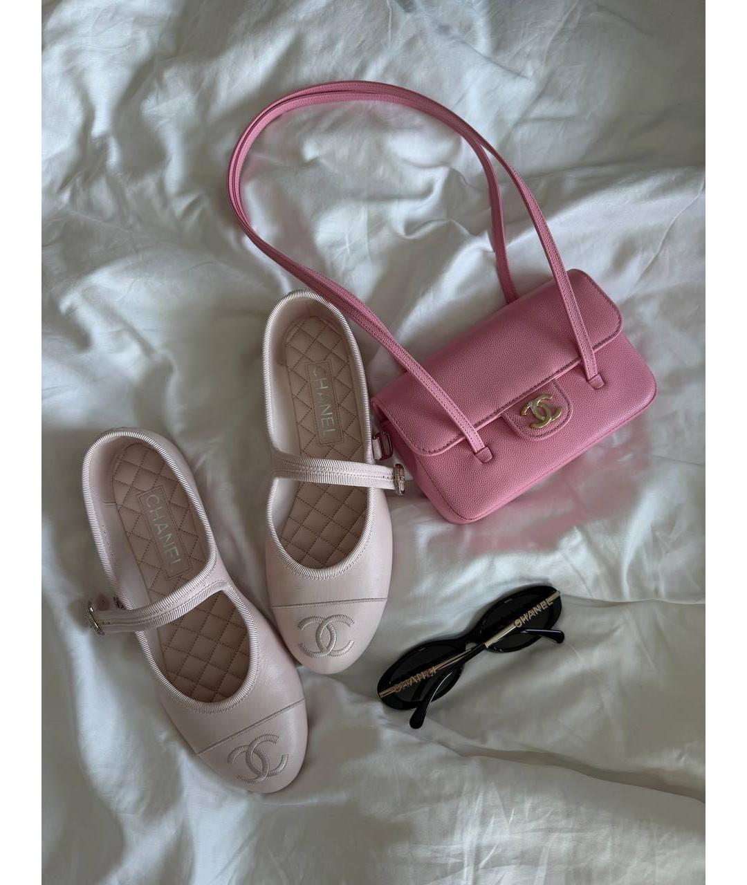 CHANEL Розовая кожаная сумка через плечо, фото 6