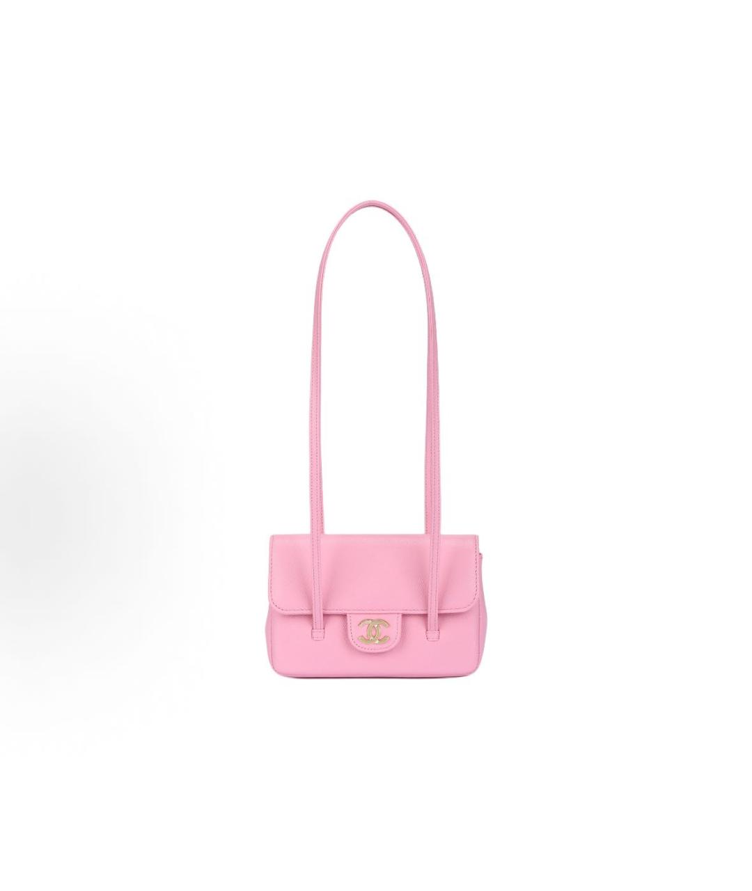 CHANEL Розовая кожаная сумка через плечо, фото 7
