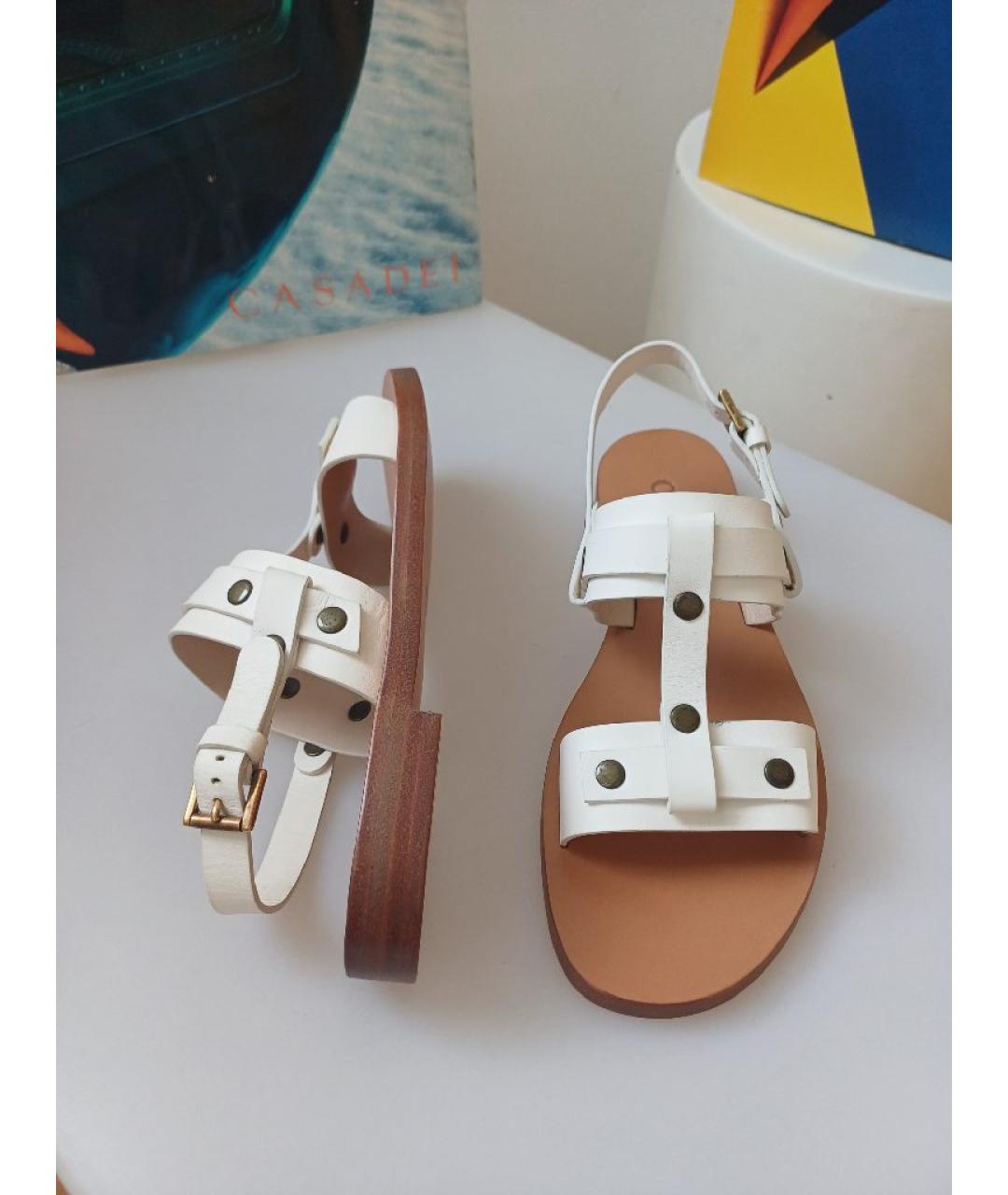 CHLOE Белые кожаные босоножки, фото 5