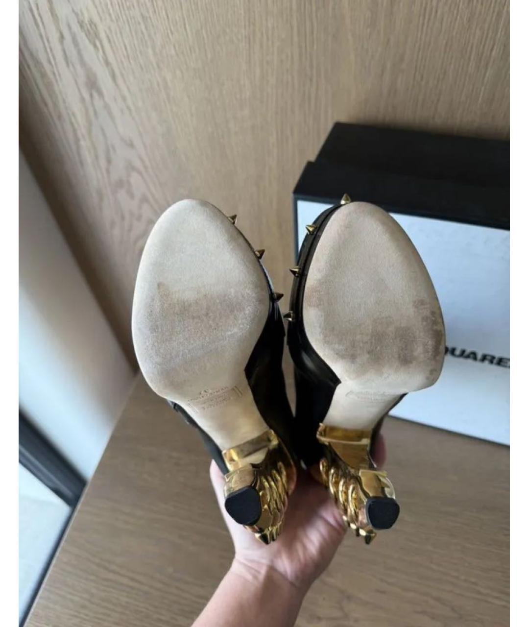 DSQUARED2 Черные кожаные ботильоны, фото 4