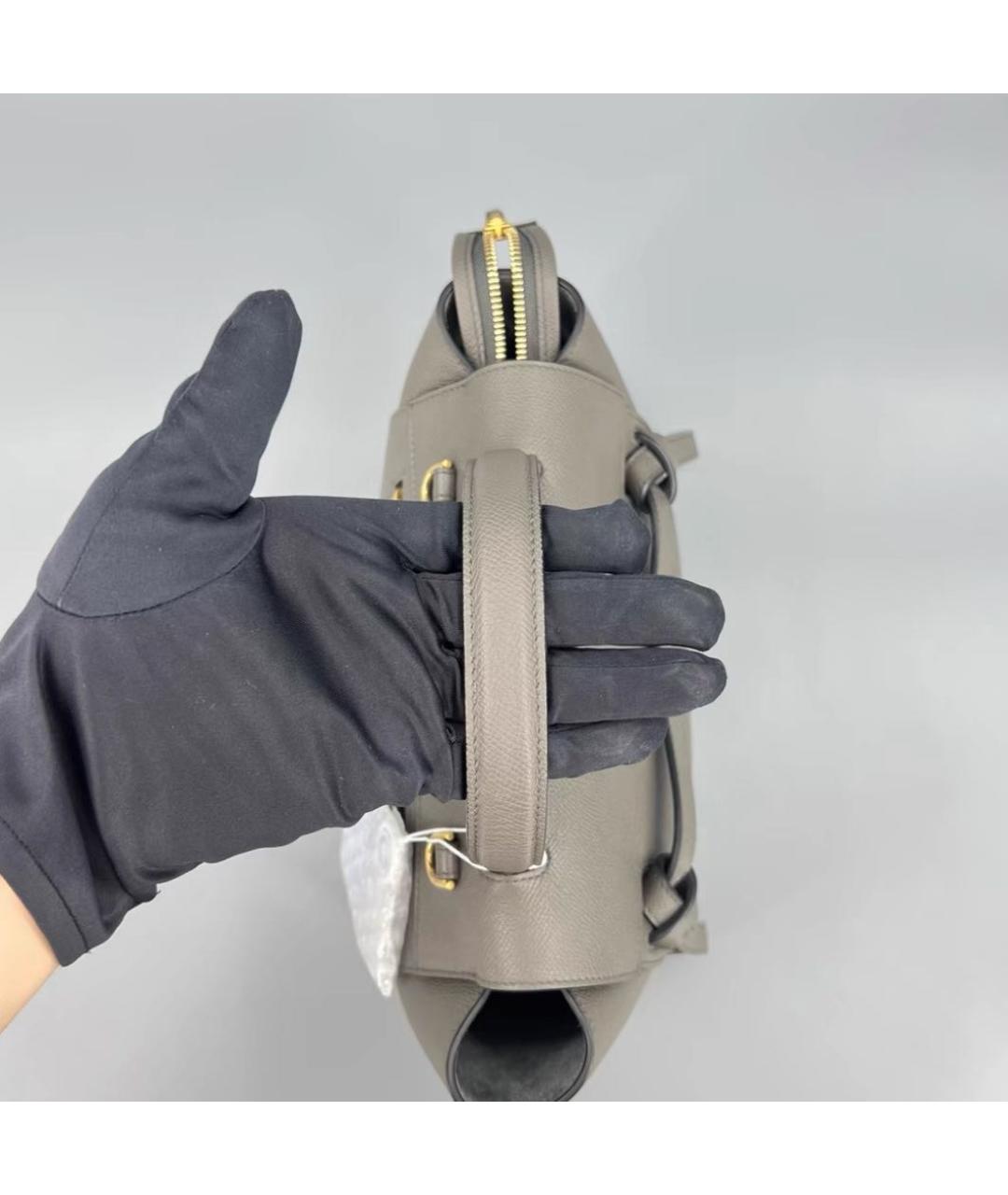 CELINE Серая кожаная сумка через плечо, фото 6