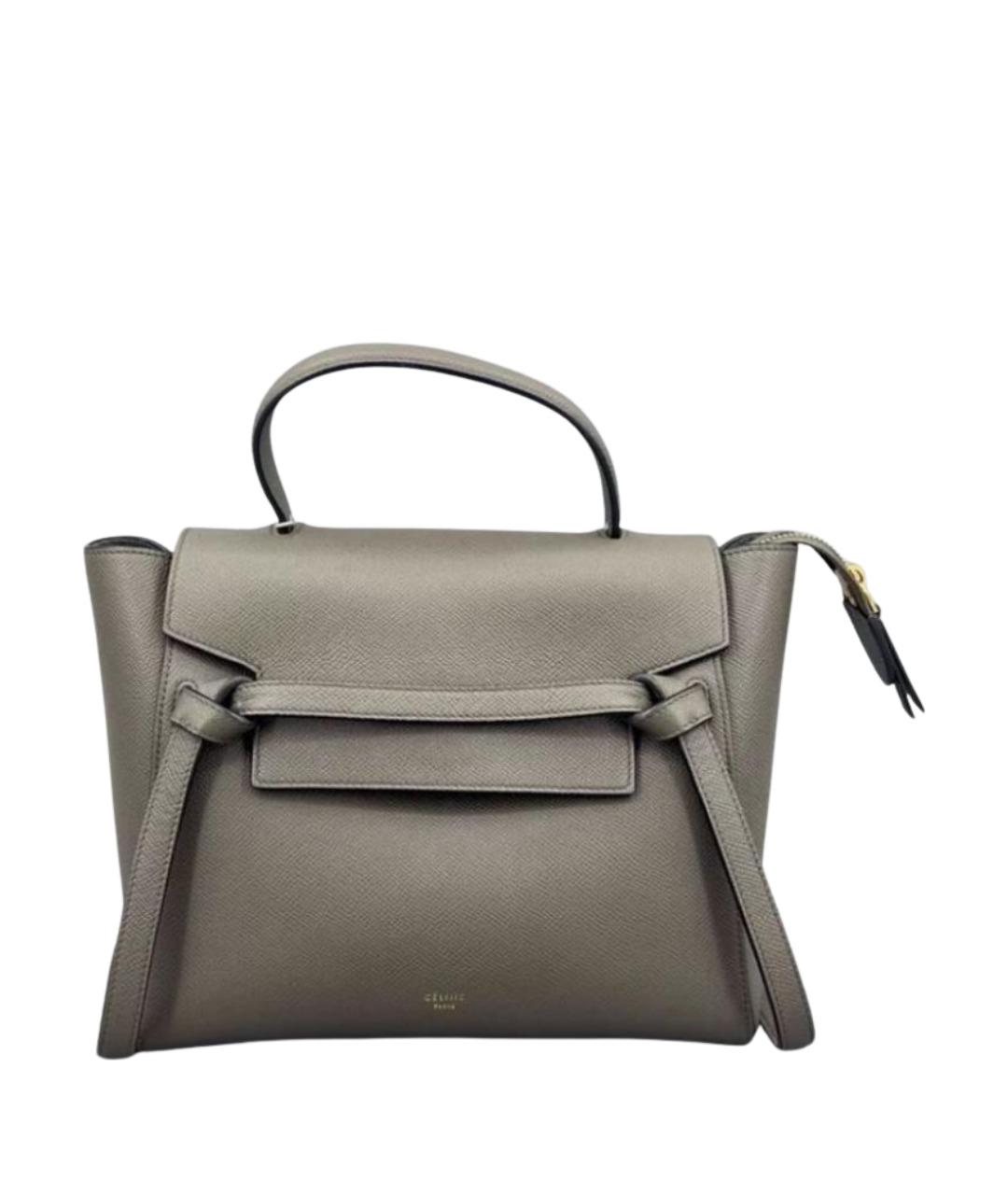 CELINE Серая кожаная сумка через плечо, фото 1