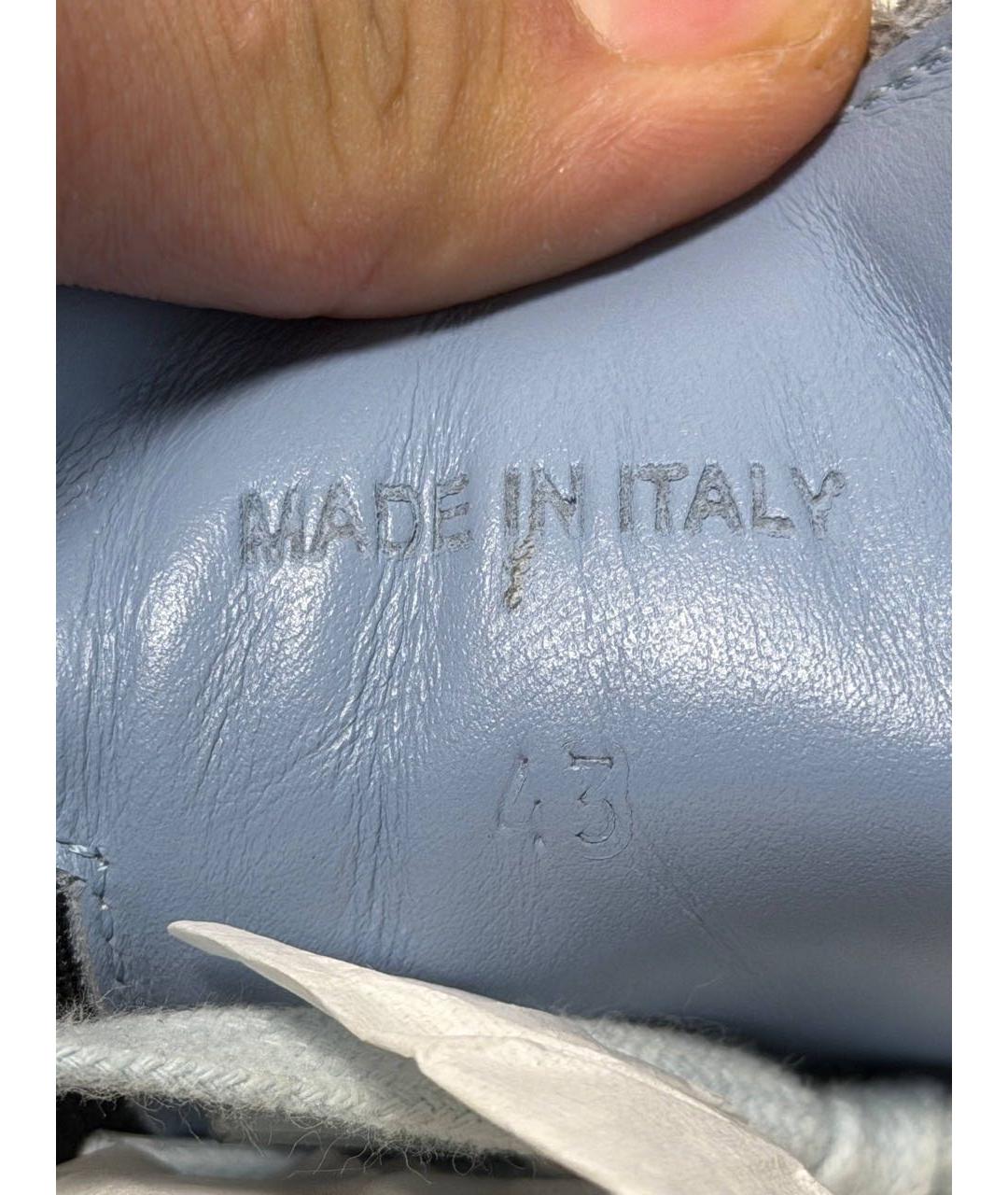 MAISON MARGIELA Голубые кожаные низкие кроссовки / кеды, фото 6