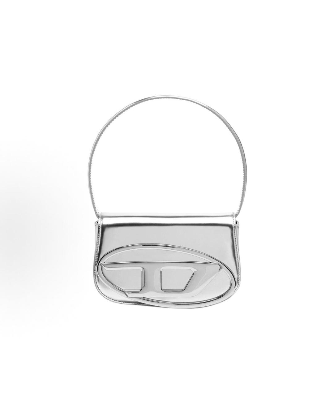 DIESEL Серебряная кожаная сумка через плечо, фото 3