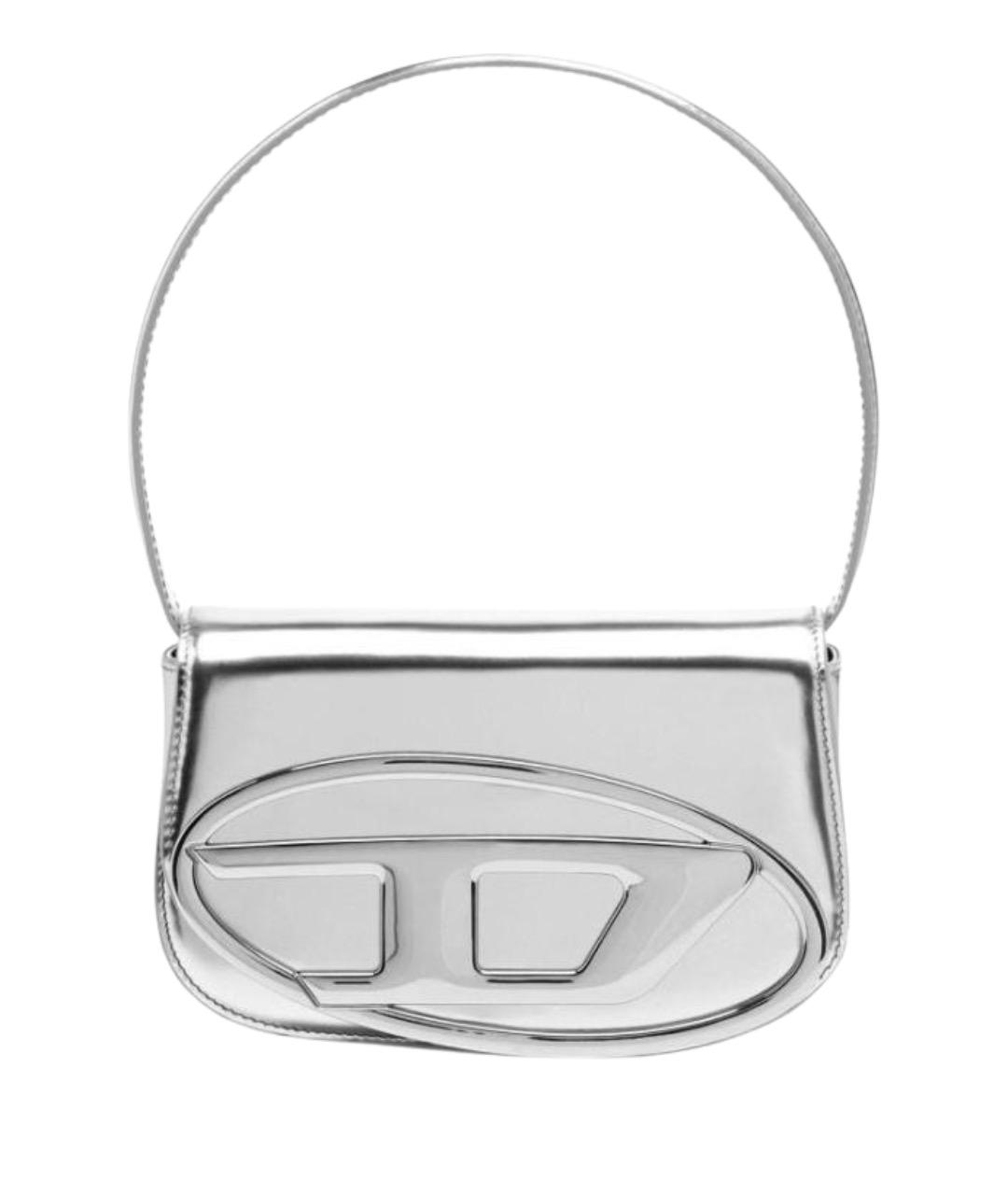 DIESEL Серебряная кожаная сумка через плечо, фото 1