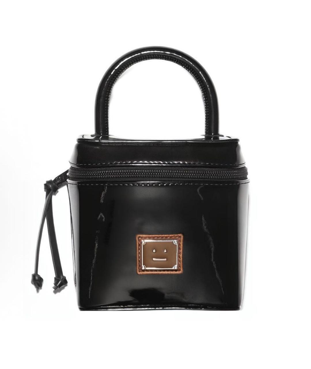ACNE STUDIOS Черная сумка с короткими ручками из лакированной кожи, фото 9