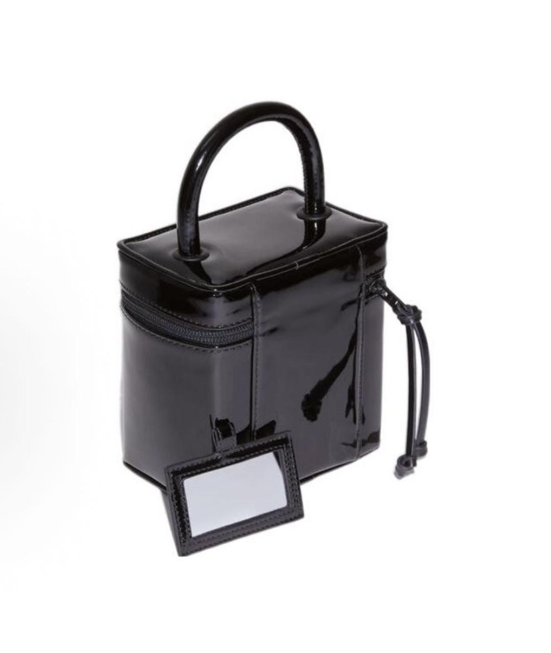 ACNE STUDIOS Черная сумка с короткими ручками из лакированной кожи, фото 2