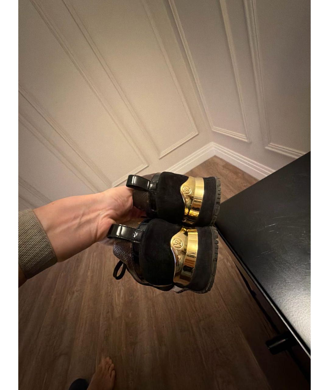 LOUIS VUITTON Черные замшевые кроссовки, фото 4