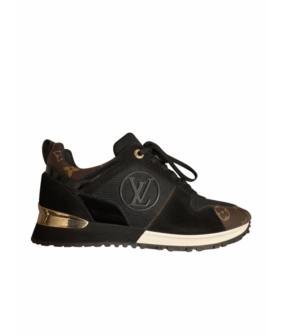 LOUIS VUITTON Черные замшевые кроссовки, фото 1