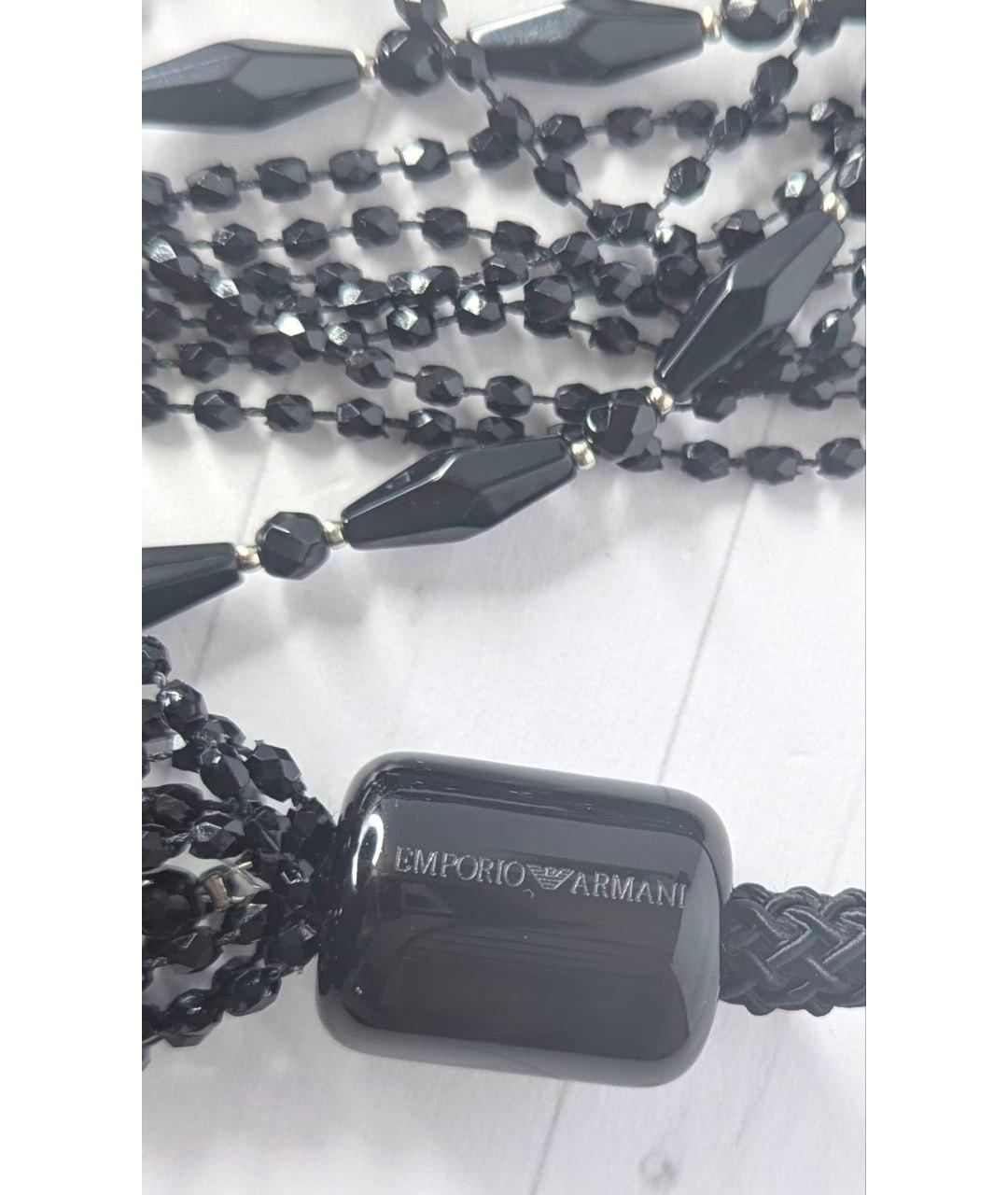 GIORGIO ARMANI Черное колье из бисера, фото 3