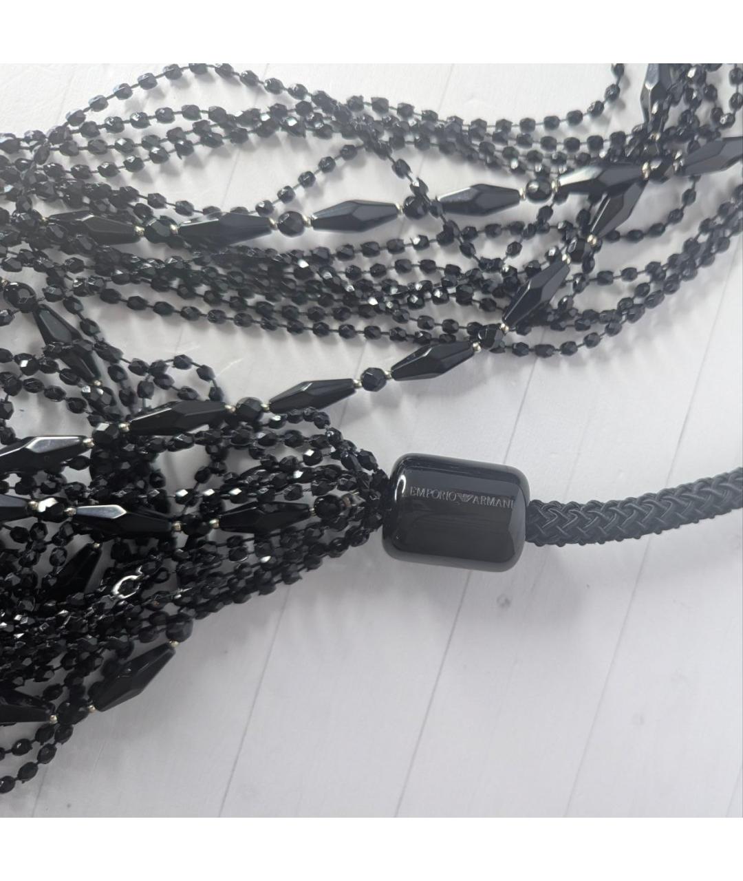 GIORGIO ARMANI Черное колье из бисера, фото 4