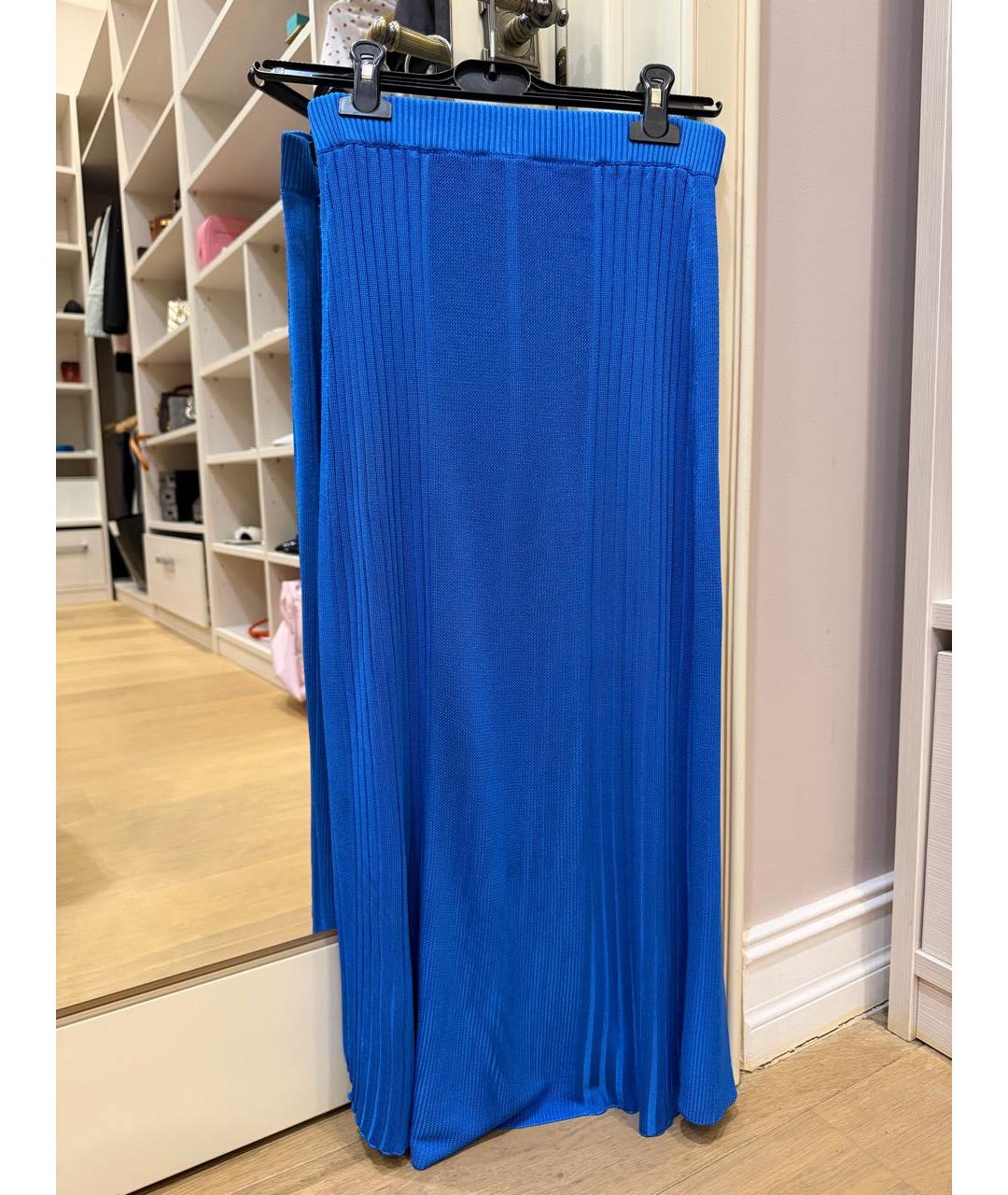 JIL SANDER Синий вискозный костюм с юбками, фото 2