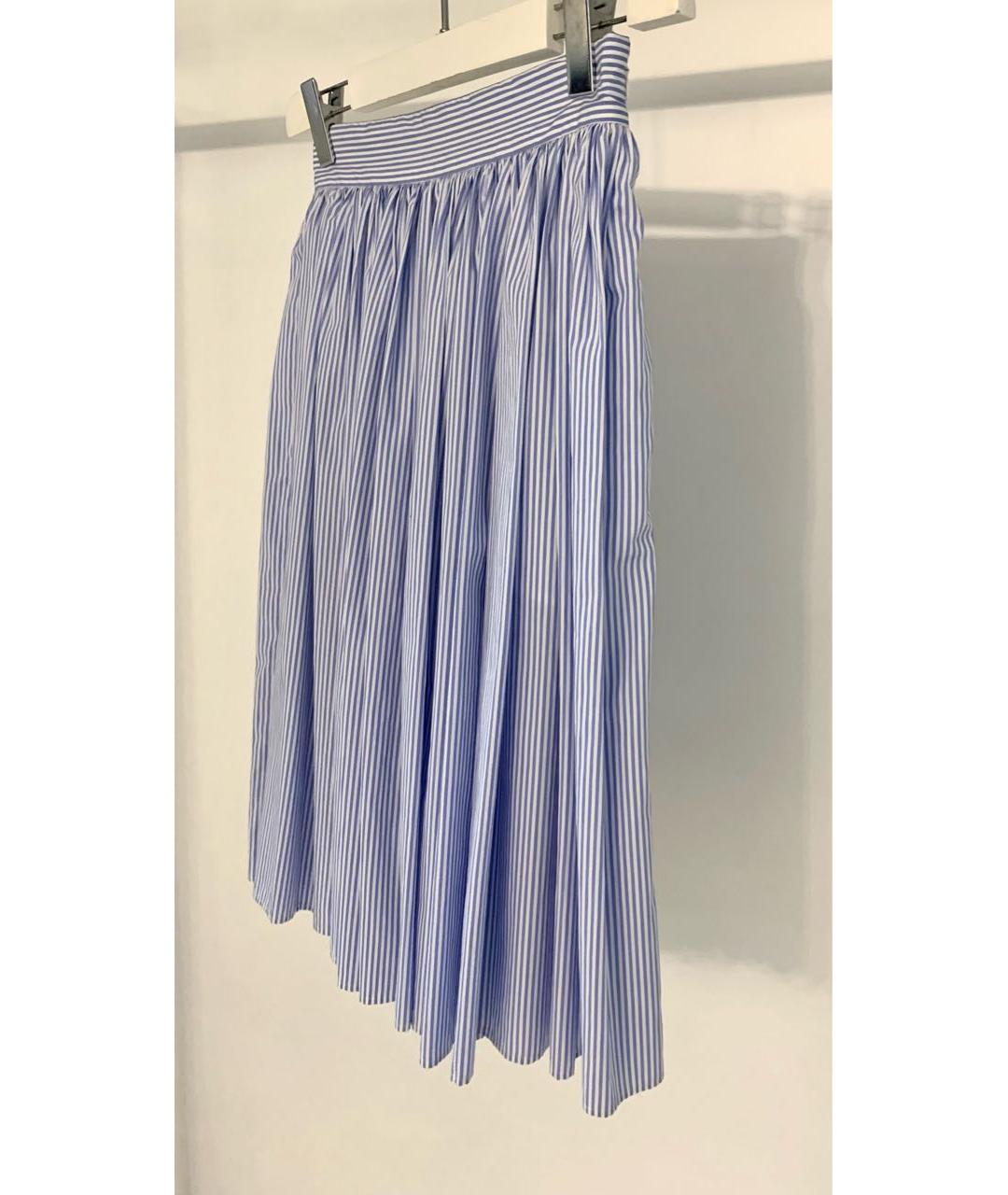 MIU MIU Голубая хлопковая юбка миди, фото 2