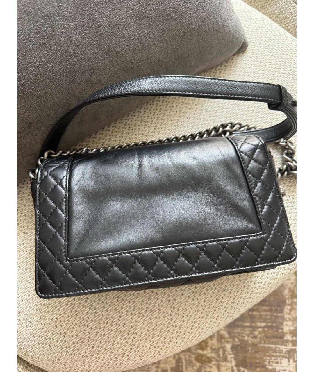CHANEL Черная кожаная сумка через плечо, фото 5