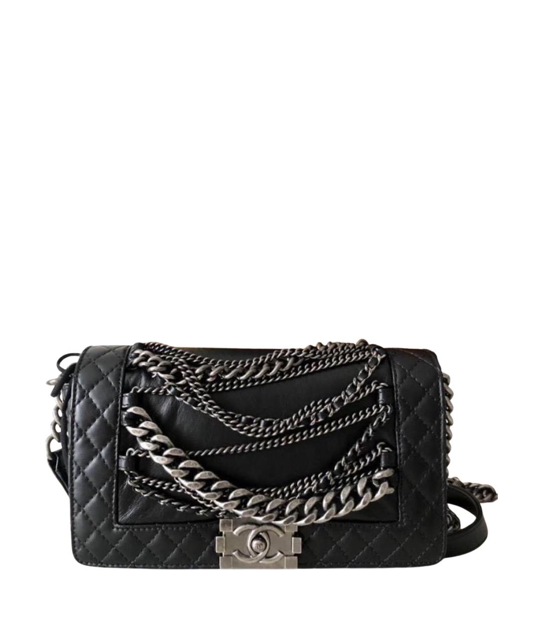 CHANEL Черная кожаная сумка через плечо, фото 1