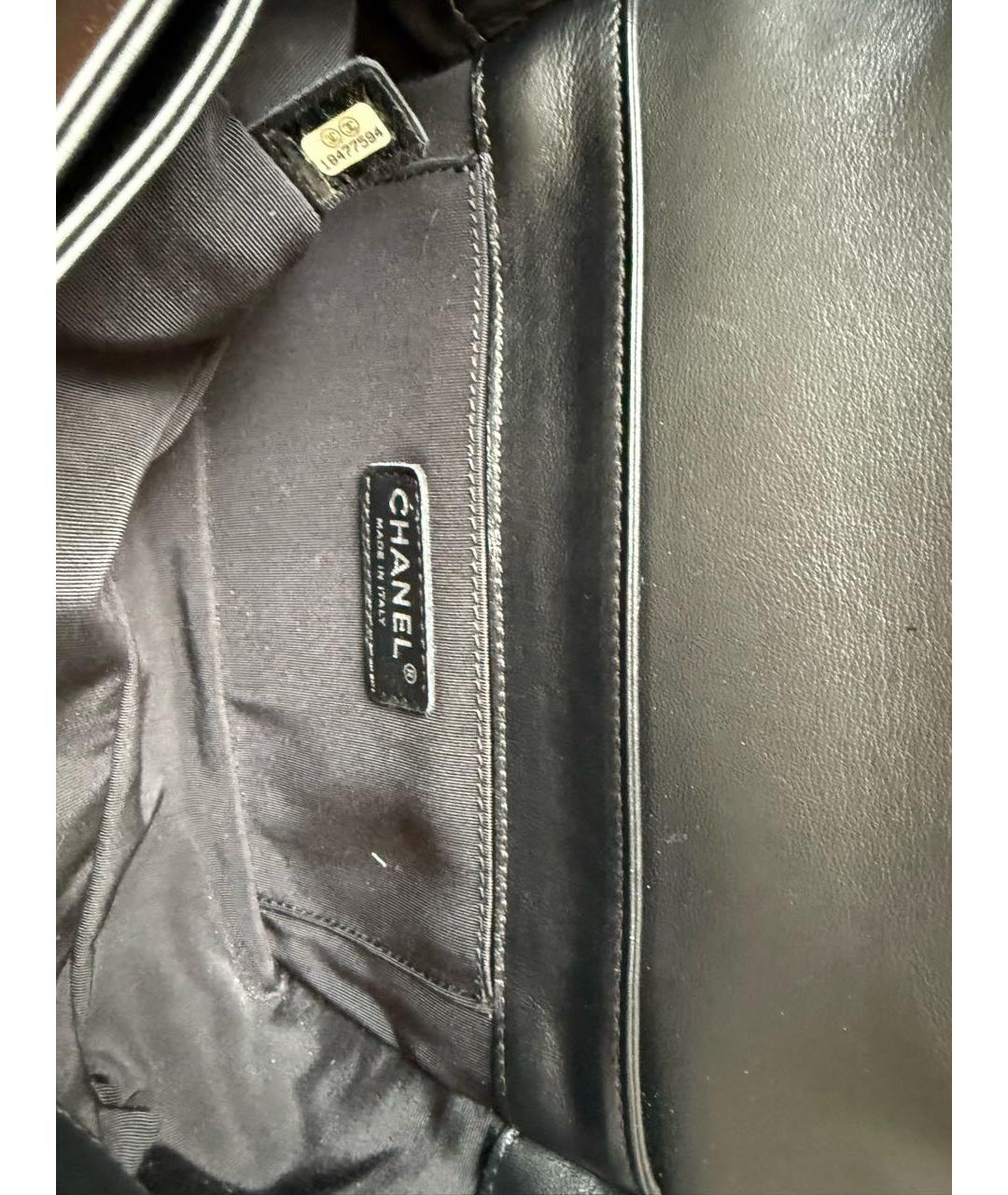 CHANEL Черная кожаная сумка через плечо, фото 6