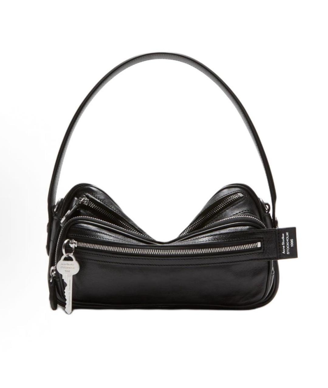 ACNE STUDIOS Черная кожаная сумка через плечо, фото 9
