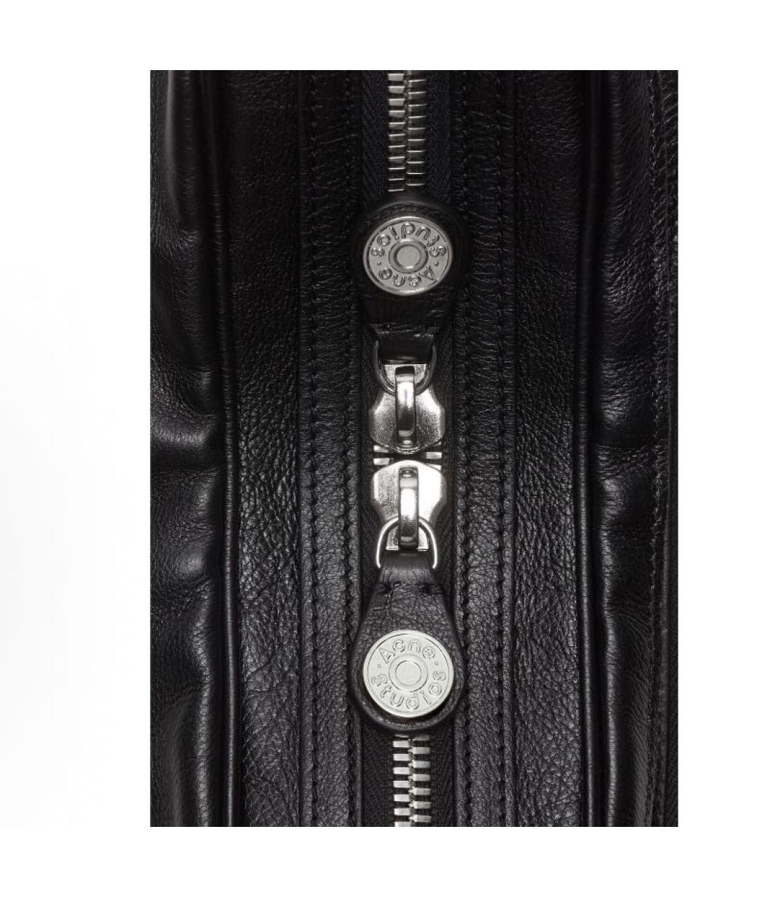 ACNE STUDIOS Черная кожаная сумка через плечо, фото 5