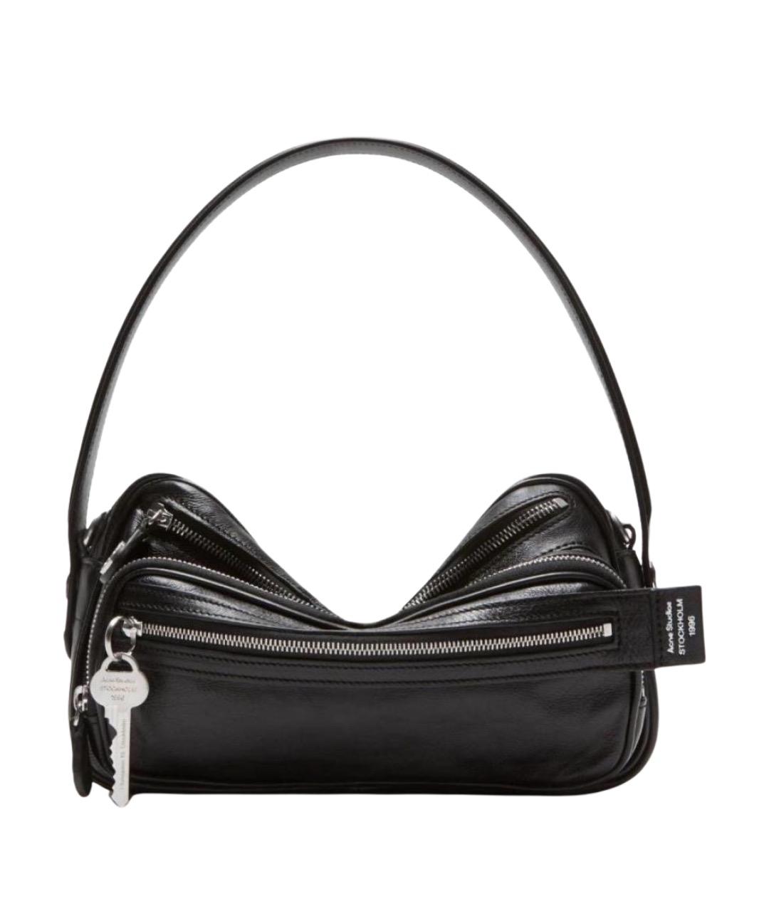 ACNE STUDIOS Черная кожаная сумка через плечо, фото 1