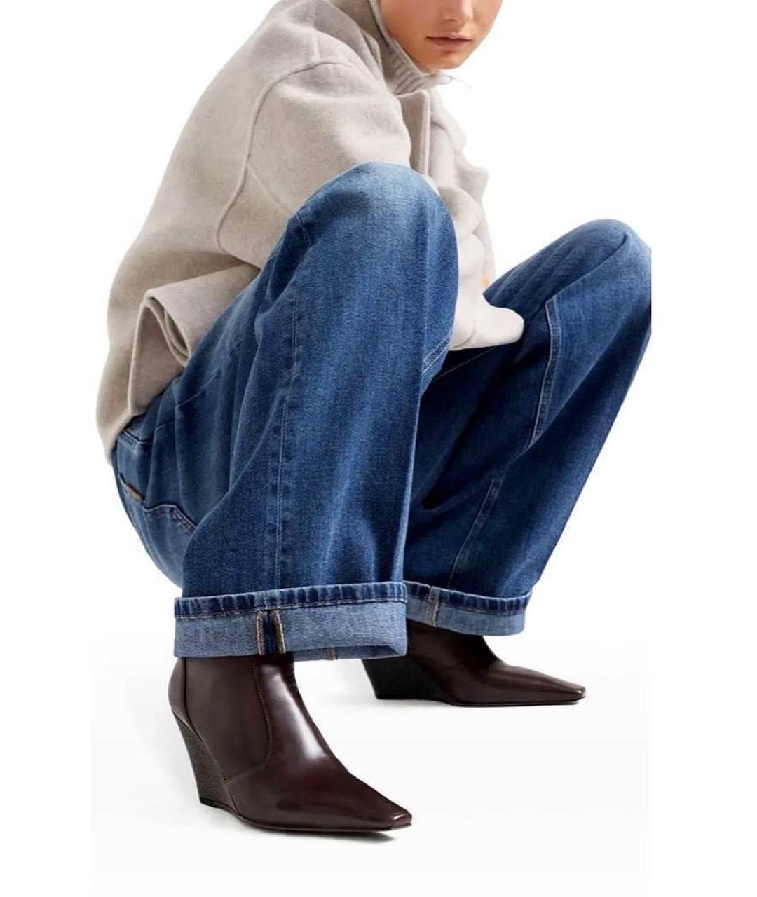 BRUNELLO CUCINELLI Коричневые кожаные ботильоны, фото 5