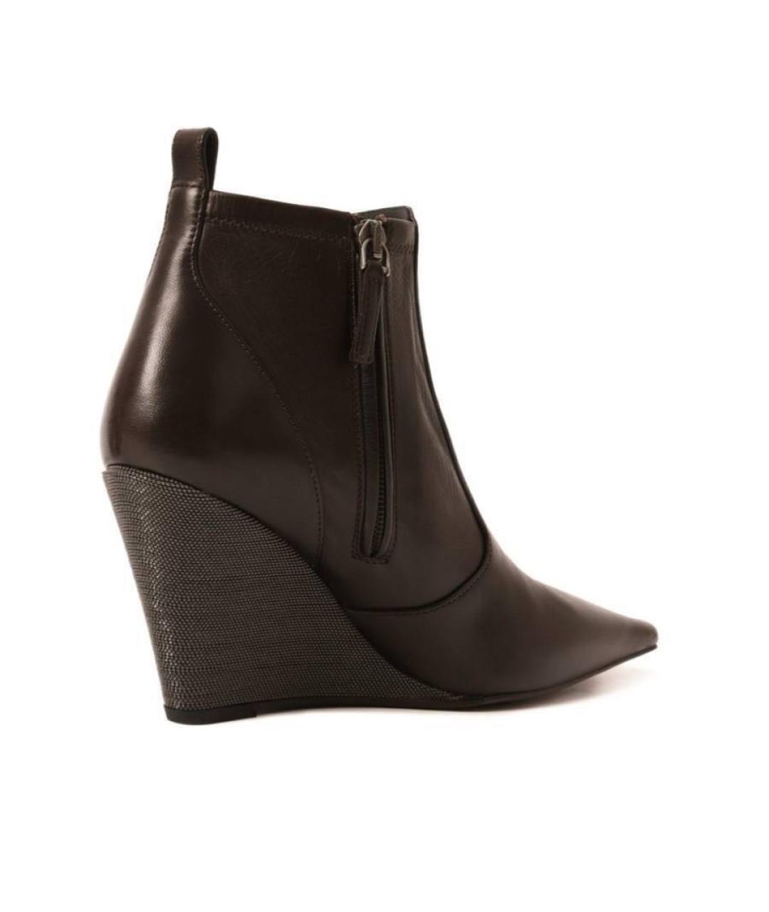 BRUNELLO CUCINELLI Коричневые кожаные ботильоны, фото 4